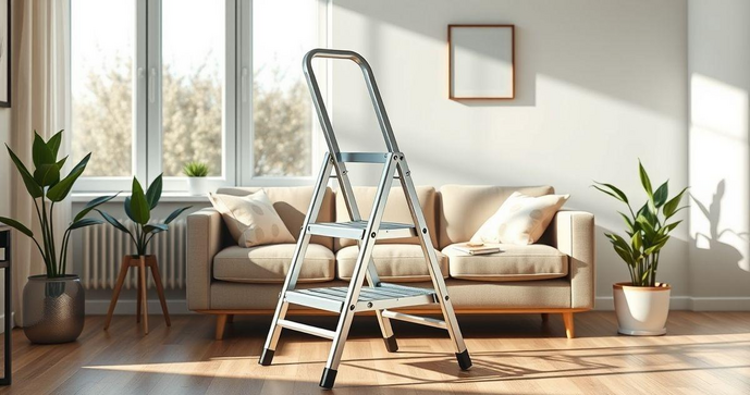 Escada 2 Degraus de Alum&iacute;nio Dobr&aacute;vel