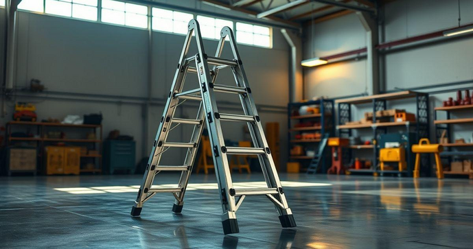 Escada articulada 18 degraus: Versatilidade e seguran&ccedil;a para suas tarefas em altura