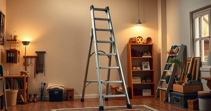 Escada multifuncional 20 degraus: Versatilidade e seguran&ccedil;a para sua casa