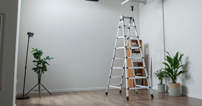 Escada multifuncional 20 degraus &eacute; a solu&ccedil;&atilde;o ideal para otimizar seu espa&ccedil;o e facilitar tarefas do dia a dia